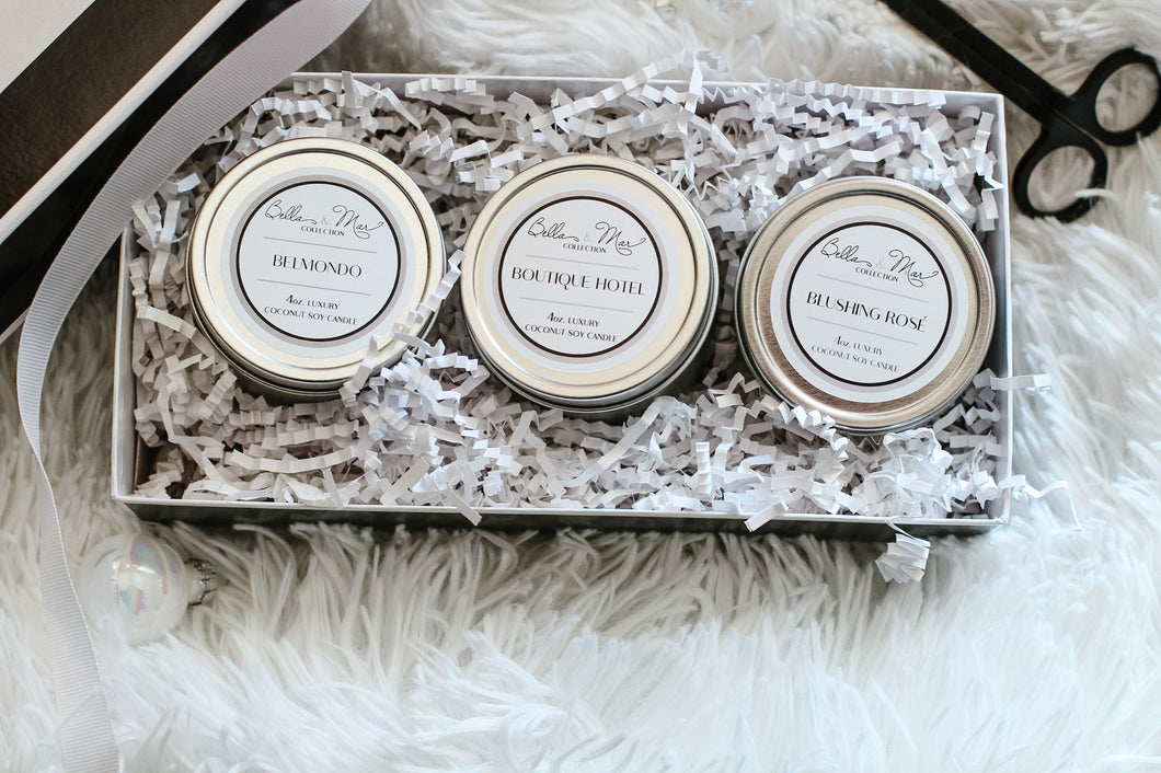 Gift Set | 3 Silver Tin Candles